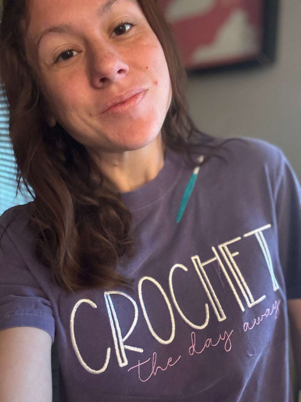 Crochet the day away Custom Embroidered Short Sleeve Shirt