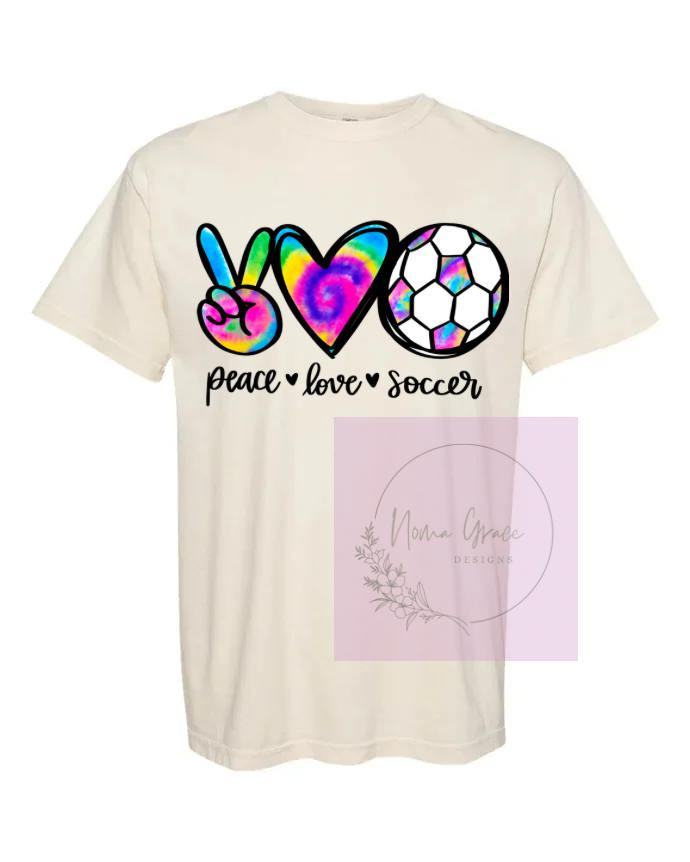 Peace love soccer short sleeve shirt