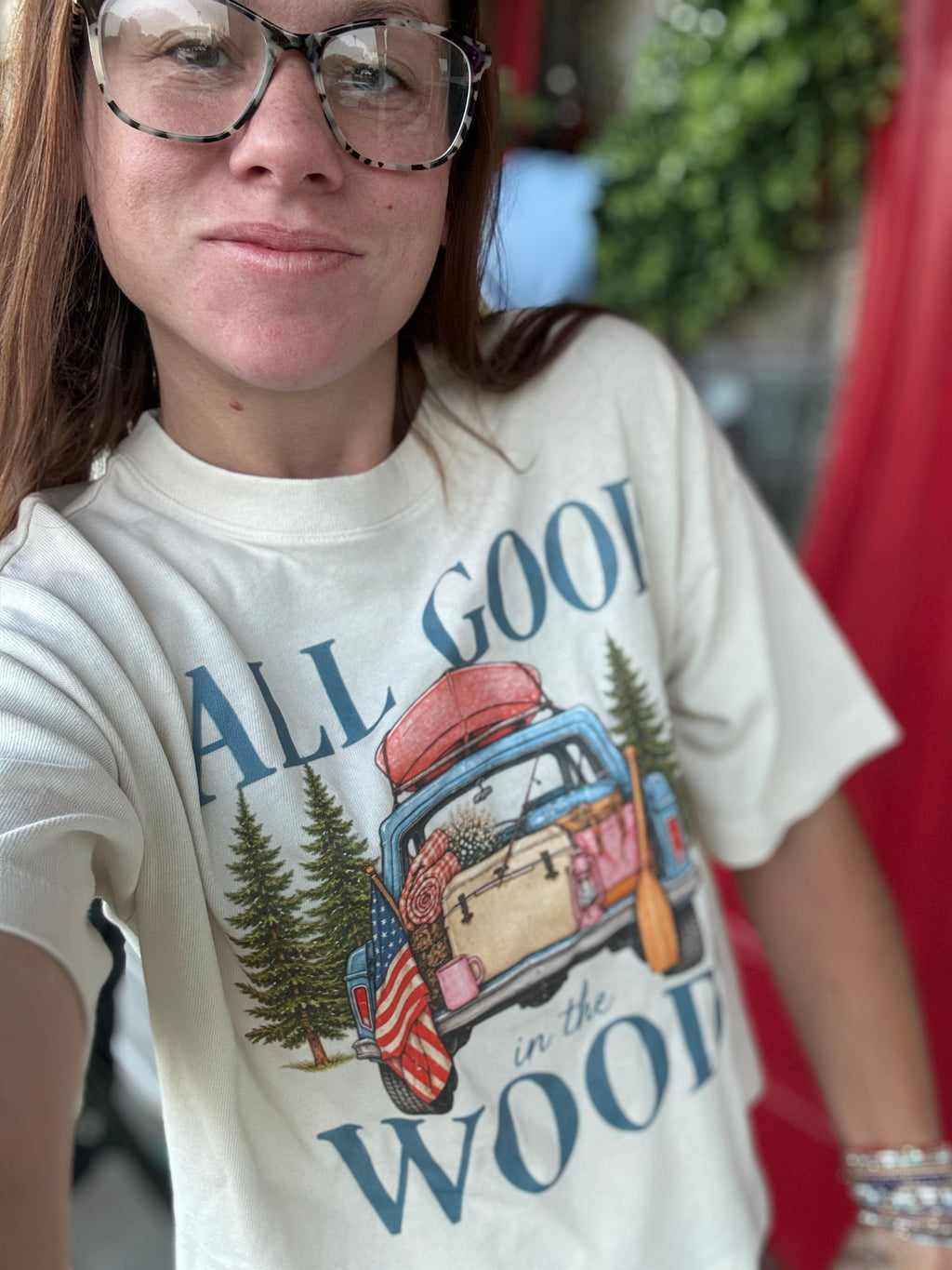 All good in the woods vintage cropped tee
