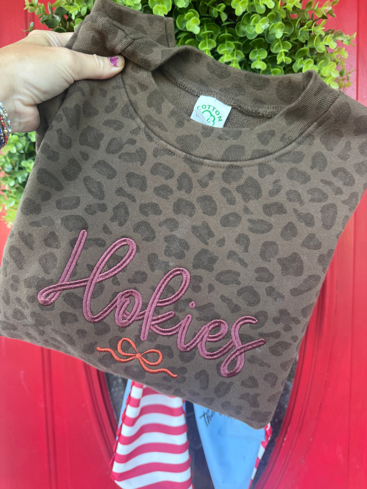 CUSTOM SCHOOL/TEAM Leopard embroidered sweatshirt