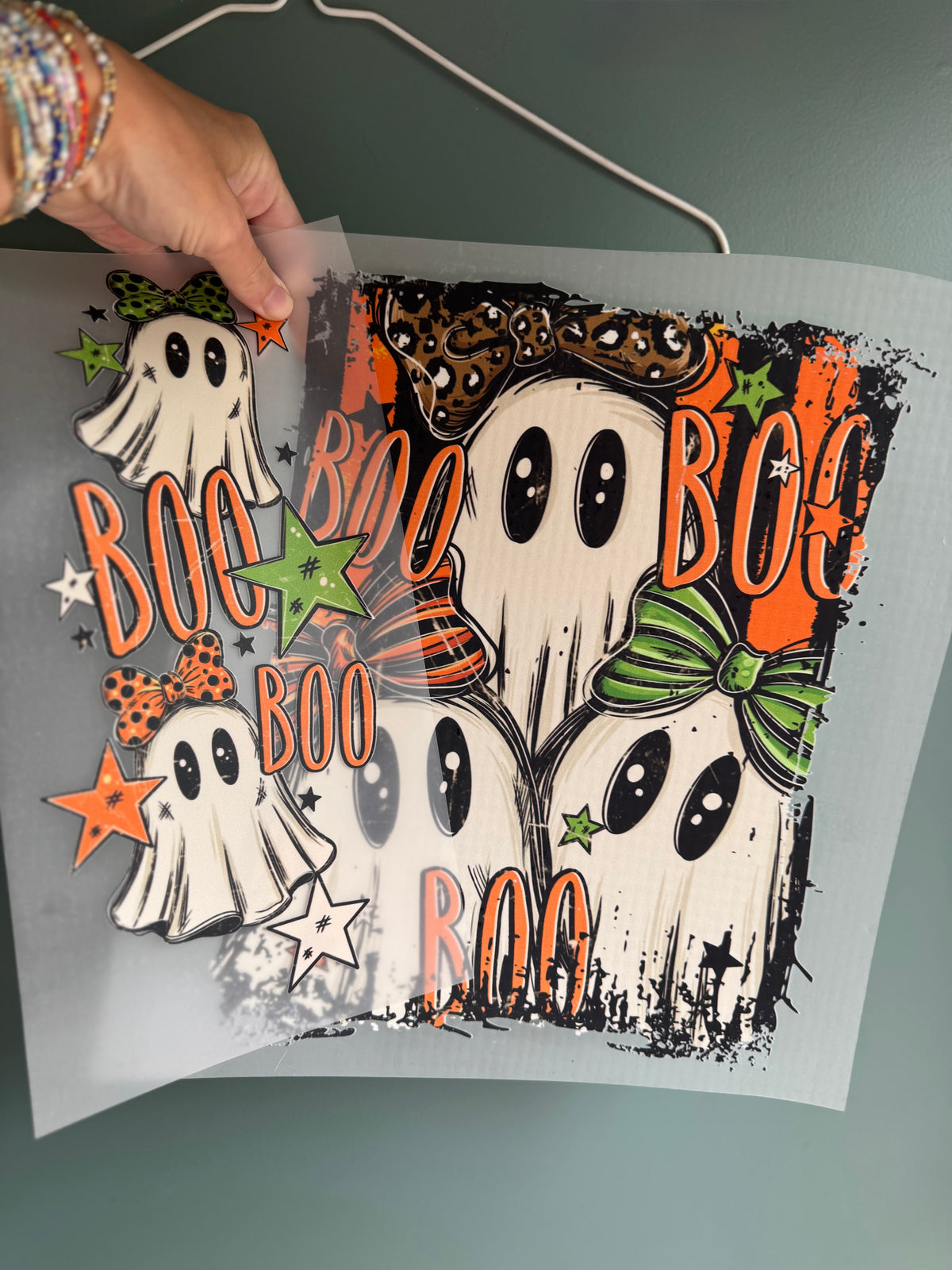 Girly ghost with sleeve design shirt