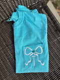 Monogram Bow Embroidered Pocket Short sleeve shirt