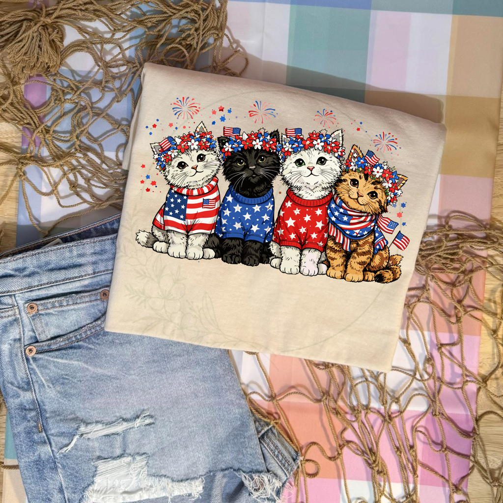 Patriotic Cats short sleeve tee