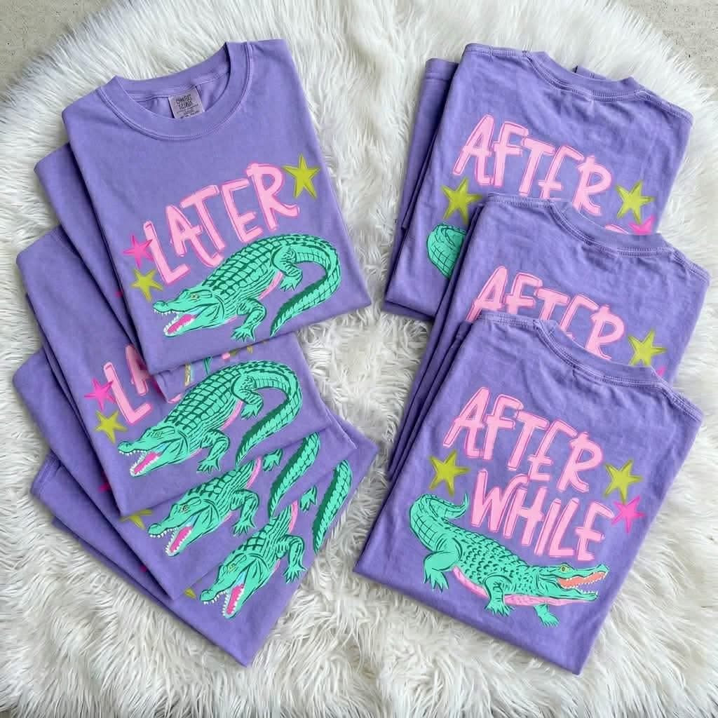 Later Gator, After While Crocodile short sleeve shirt, FRONT AND BACK DESIGN