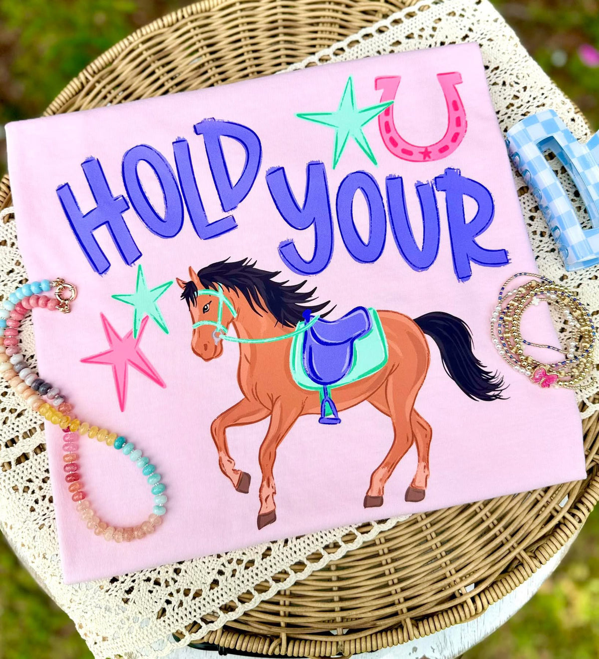 Hold your horses short sleeve shirt